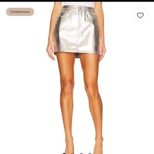 Frame mini metallic skirt